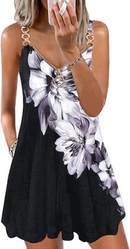 Damska sukienka plażowa z ramiączkami typu spaghetti, sukienki w stylu z L