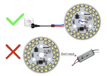 Светодиодная панель круглая - 5Вт - 230В - холодный белый свет
