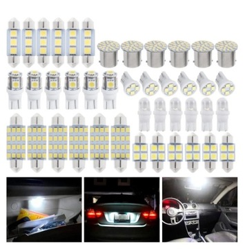 42 SZT OŚWIETLENIE WNĘTRZA SAMOCHODU LED 6500K 150LM 12V T10 C5W