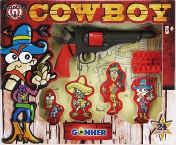 Pistolet na strzałki/naboje - Cowboy - Shooting Gallery - Gonher 902/0 - 5+