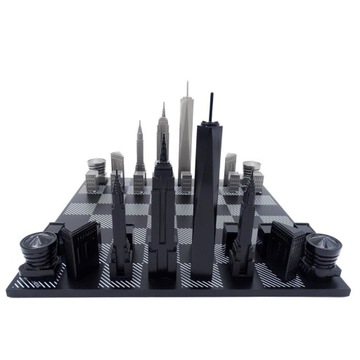 Набор шахмат Skyline New York из нержавеющей стали.