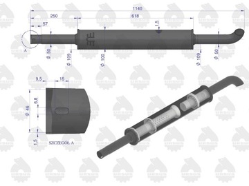 Глушитель круглый C-360 1140мм ORIGINAL URSUS