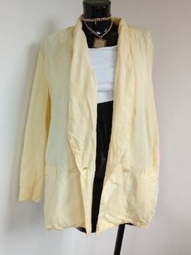 ELLEN FIGG vintage żółta marynarka żakiet L XL 40 modna oversize streetwear