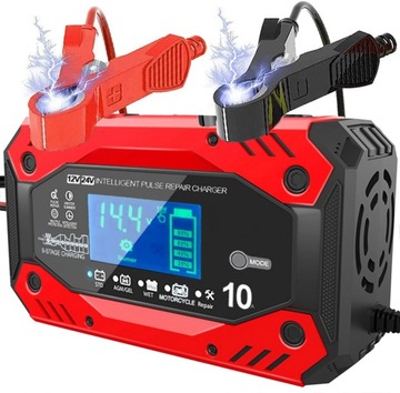 PROSTOWNIK ŁADOWARKA DO AKUMULATORA LCD 12V 24V 10A FUNKCJA NAPRAWY AKU.