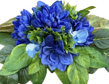 PIĘKNY DUŻY KOMPLET Wiązanka Bukiet Stroik Sztuczne KWIATY na Cmentarz Grób