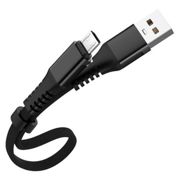 KABEL MICRO USB WZMACNIANY KRÓTKI QC 3.0 3A 30cm