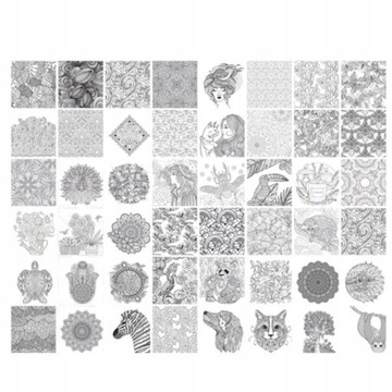 РАСКРАСКИ ДЛЯ ВЗРОСЛЫХ ДЕТЕЙ АНТИСТРЕССОВЫЕ РАСКРАСКИ МАНДАЛЫ 48 узоров