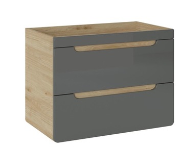 Szafka pod umywalkę 80 cm Szary/Dąb Naturalny Arub