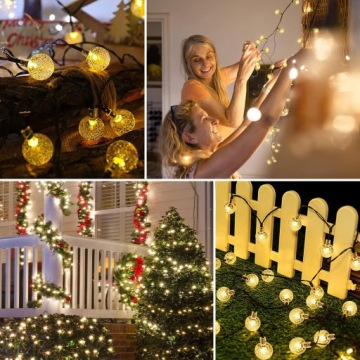 Светодиодная садовая гирлянда на солнечных батареях 12M 100X ДЕКОРАТИВНЫЙ ШАР