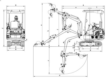 Мини -экскаватор rosfix excavator cabina r15 gąsienicowa 1,5t 1500 кг Куп 9,5 км