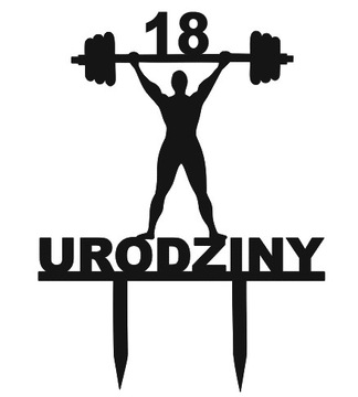 Siłacz 18 20 30 40 50 60 70 lat Topper DOWOLNY WIEK strongmen PLEXI czarne
