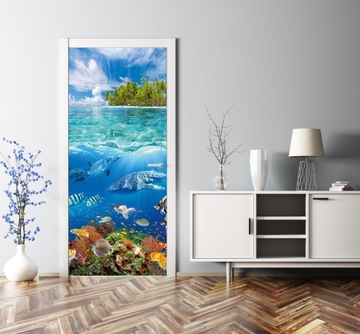 Okleina samoprzylepna na drzwi RYBY PODWODNY ŚWIAT