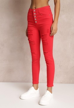 Renee Czerwone Jeansy damskie 34 Skinny