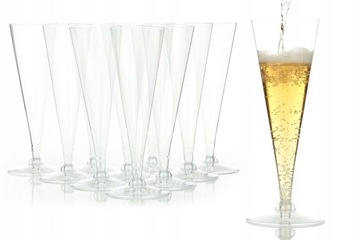 10шт х 120мл ПЛАСТИКОВЫЕ бокалы для шампанского, МНОГОРАЗОВЫЕ