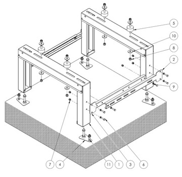 РЕГУЛИРУЕМАЯ ОПОРНАЯ СТОЙКА ДЛЯ СТОЙКИ ТЕПЛОВОГО НАСОСА КОНДИЦИОНЕРА, НАГРУЗКА 800 КГ!