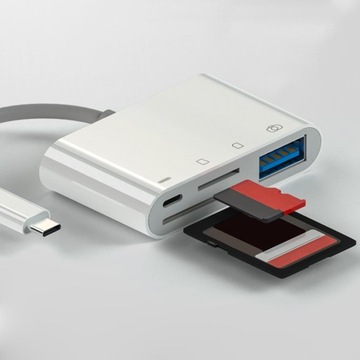 Адаптер OTG для чтения Micro SD TF USB C 4 в 1, для