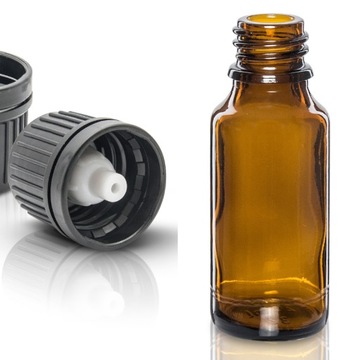 Butelka szklana 20ml z kroplomierzem czarnym (K)