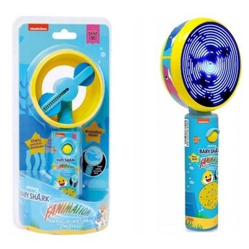 WIATRAK BABY SHARK PROJEKTOR LED MUZYKA FANIMATION