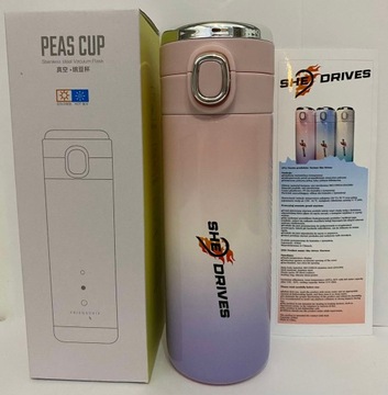 Кофейный термос с носиком Термокружка LED 420мл Ombre Pink