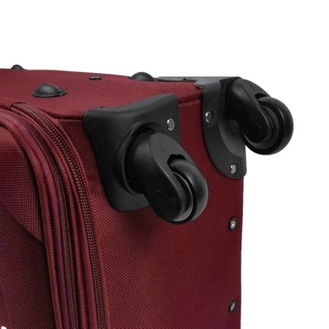 СРЕДНИЙ ЧЕМОДАН НА КОЛЕСАХ ДОРОЖНЫЙ БАГАЖ DIAMOND RED SOFT M 24