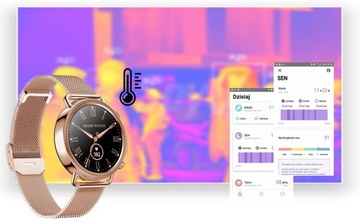 SMARTWATCH DAMSKI RUBICON TERMOMETR PULS + GRAWER