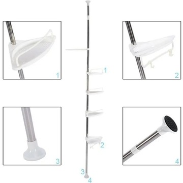 УГЛОВАЯ ПОЛКА ДЛЯ ДУША, ТЕЛЕСКОПИЧЕСКИЙ ОРГАНАЙЗЕР ДЛЯ ГЕЛЕВОГО ШАМПУНЯ