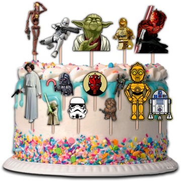 TOPPER STAR WARS BABY YODA NA TORT BABECZKI POSTACI 14 sztuk