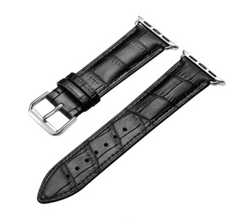 PASEK DO SMART WATCHA APPLE 40 MM EKOSKÓRA SKÓRA EKOLOGICZNA CZARNY - HIT!