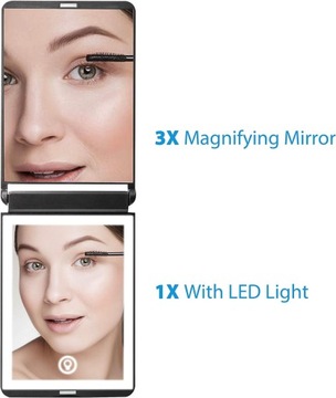 Зеркало для макияжа со светодиодной подсветкой,