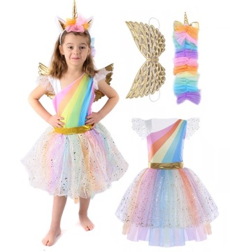 STRÓJ JEDNOROŻEC UNICORN PONY SKRZYDŁA RÓG 2-3L