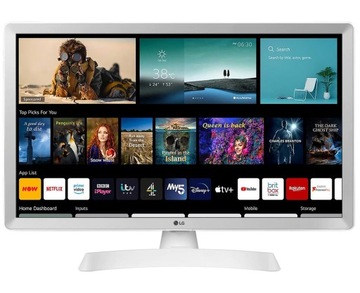BIAŁY TELEWIZOR SMART TV 24 CALE LG 24TQ510 LED BLUETOOTH WiFi DVB-T2 HEVC