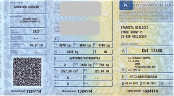 Renault Trafic III Combi 2.0 dCi  170KM 2023 RENAULT TRAFIC 9 os Krajowy Bezwypadkowy Przewóz Osób Niepełnosprawnych, zdjęcie 5