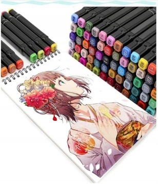 ZESTAW DWUSTRONNE MARKERY ALKOHOLOWE 262 SZT FLAMASTRY TORBA + PODSTAWKA