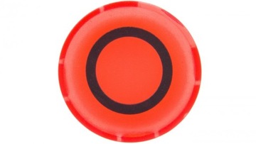 Soczewka przycisku 22mm płaska czerwona z symbolem