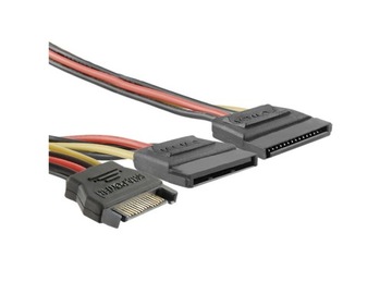 Adapter zasilania Serial ATA SATA męski - rozdzielacz x2 żeński 0,2m Qoltec