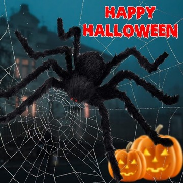 ГИГАНТСКИЙ ВОЛОСАТЫЙ ПАУК СТРАШНОЕ УКРАШЕНИЕ НА ХЭЛЛОУИН, большой, 152 СМ