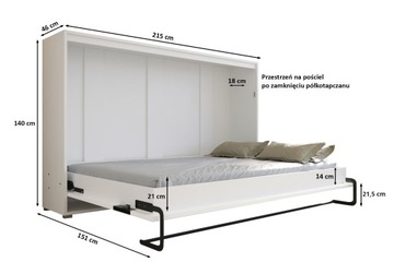 Горизонтальная пристенная кровать, пристенная кровать, 120 см HOME