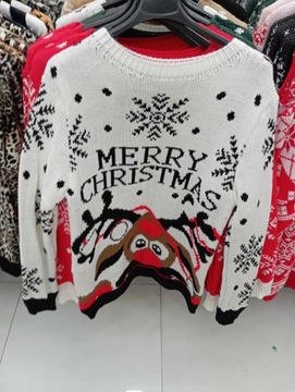 Рождественский свитер Merry CHRISTMAS, красный олень