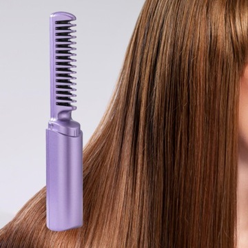 Беспроводная щетка-выпрямитель для волос, устойчивая к ожогам, быстрый нагрев, портативная, фиолетовая