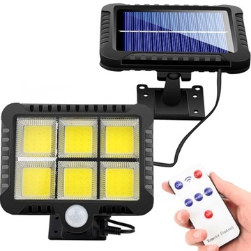 LAMPA SOLARNA Z CZUJNIKIEM RUCH ZMIERZCHU LED ZEWNĘTRZNA OGRODOWA + PILOT