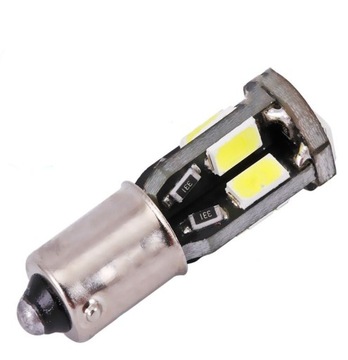 KOMPLET 10x ŻARÓWEK LED SMD 5630 CANBUS 12V T4W BIAŁA JASNA DO WNĘTRZA AUTA