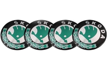 SKODA LOGO NAKLEJKI EMBLEMAT 56mm ALUMINIOWE 4szt