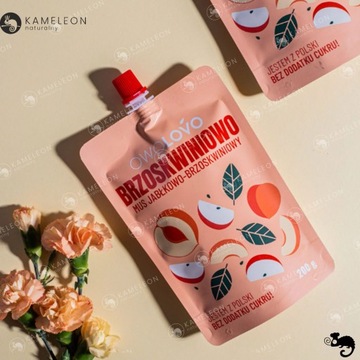 OWOLOVO PREMIUM MUS OWOCOWY OWOCE BEZ CUKRU mix smaków 18szt x200g aż 3,6KG