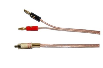 Kabel głośnikowy wtyk RCA / 2 wtyki banan 2m