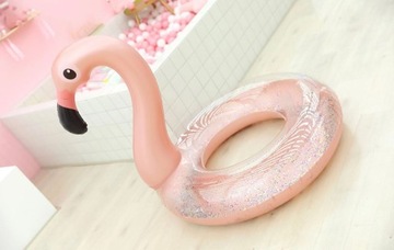 Кольцо для плавания Фламинго с блестками, надувное для бассейна, пляжа для детей, 70 см