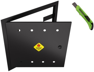 DRZWICZKI I RAMKA SKRZYNKA GAZOWA 500x500 CZARNA GAZ SZAFKA + NÓŻ GRATIS