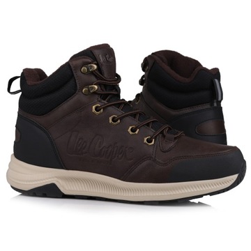 Buty zimowe Lee Cooper BLACK/BROWN Ocieplane