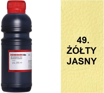 ŻÓŁTY JASNY 49 ŻÓŁTA JASNA FARBA RENOSKÓR 200 ml WILBRA DO SKÓRY LAKIER EKO