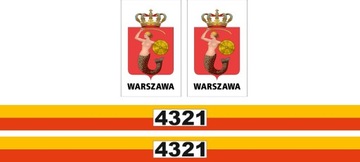 MAGNETYCZNE NAKLEJKI oznaczenie TAXI Warszawa