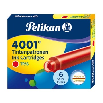 Naboje PELIKAN 4001 TP/6 (czerwone)